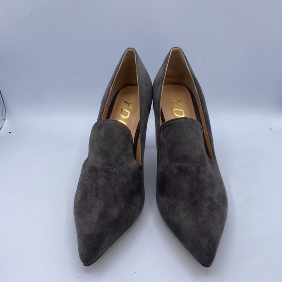 Shoes - YDN Grey Slip on Loafer Stilettos Pointy Toe Pumps Suede Prom Shoes